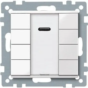 vypínač a zásuvka Schneider Electric MTN617519 KNX tlač. panel 4-násobný plus + IČ přijímač, Polar, System M