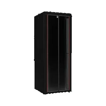 Racková skříň ROLINE 19" síťový rozvaděč 47U, stojanový, Pro, š. 800, h. 800, skleněné dveře, černý - 26.21.0239