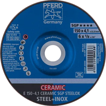 Brusný kotouč Pferd 62100150 | Brusný kotouč 150 x 4,1 x 22,23 mm, CERAMIC SGP STEELOX