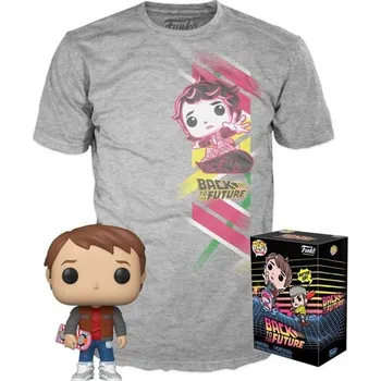 Figurka Funko POP & Tee: Back to the Future - Marty w/Hoverboard (velikost M)