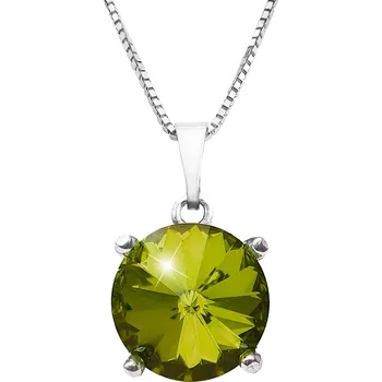 Módní doplněk JSB bijoux s.r.o. Stříbrný náhrdelník s přívěskem samostatné rivoli Swarovski Olivine (Stříbro 925/1000)