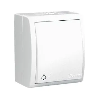 vypínač Simon AQD1/11 Tlačítko "zvonek" odolný proti vlhkosti bílá 10AX