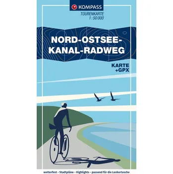 KOMPASS Fahrrad-Tourenkarte Nord-Ostsee-Kanal-Radweg 1:50.000