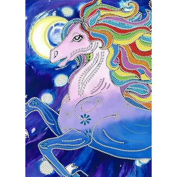 Výtvarná sada Diamantový obrázek svítící ve tmě - Kůň 30x40cm