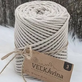 Příze Velká vlna Špagát 3mm Len (Špagátová příze 3mm Ĺan)