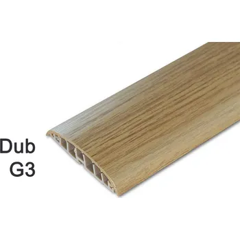 přechodová lišta Přechodový PVC profil Volta V-G3-200,barva dub G3,samolepící pro vedení elektroinstalace š. 74 mm, (Podlahová lišta,Přechodová lišta, přechodový profil, PVC přechodový profil, bezbariérový práh,lišta na ukočení podlahové krytiny, ukončovací líšta,)