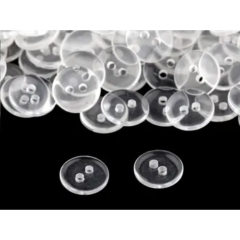 Knoflík Knoflíky 20 kusů dle velikosti transparent - 18" transparent