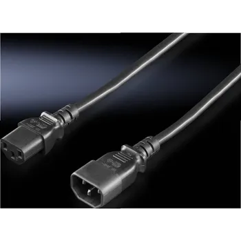 Elektrická zásuvka Rittal napájecí prodlužovací kabel [1x IEC zástrčka C14 10 A - 1x IEC C13 zásuvka 10 A] 1.80 m černá