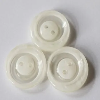 Knoflík 460081 knoflik bílý,modrý 8080/34 - Bílá, 22mm