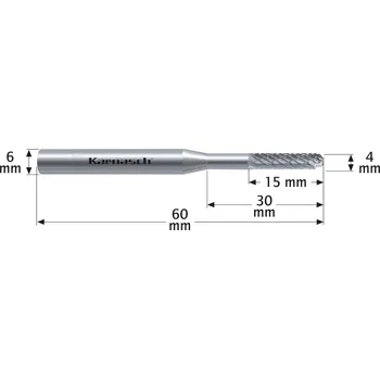 Příslušenství k frézce Karnasch 113021046 | C (WRC) - Válcová fréza zaoblená HP-3 4,0x30x6-60 mm, nepovlakovaná