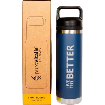 Láhev Puravitalis | Láhev na vodu Obsah: Modrá z nerezové oceli pro lepší hydrataci