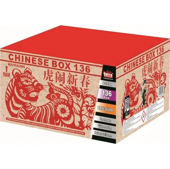 Zábavní pyrotechnika ČÍNA Ohňostroj - BATERIE VÝMETNIC CHINESE BOX 136 RAN 2/1 - multikalibr
