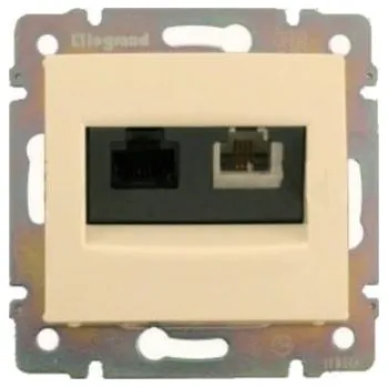 Elektrická zásuvka Legrand 774180 VALENA béžová zás. rj11+rj45 cat6