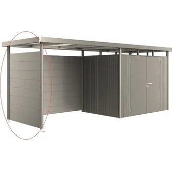 Zahradní domek Boční stěna HighLine pro postranní střechu domku Biohort Barva: Šedý křemen metalíza, Velikost: H4