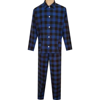 Pánské pyžamo Pánské Pyžamo Flanelové FOLTÝN PF12 modročerná kostka Velikost: M, Materiál: Flanel