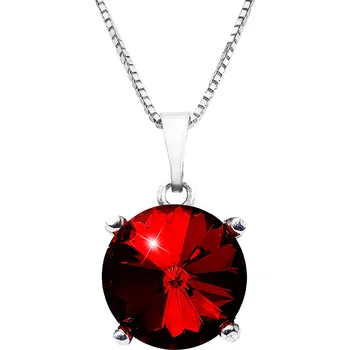 Módní doplněk JSB bijoux s.r.o. Stříbrný náhrdelník s přívěskem samostatné rivoli Swarovski Siam (Stříbro 925/1000)
