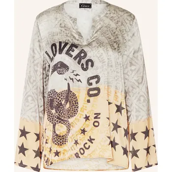 Dámská halenka Grace Dámská Halenka Ze Saténu, velbloudí / černošedá, 34