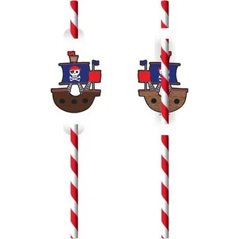 Party dekorace Brčka papírová Pirát 8ks