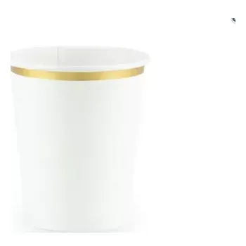 Party dekorace Papírové sklenice bílé - 260ml, 6ks