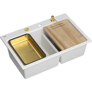 Granitový dřez Quadron Marc 120 dřez graniteq 76x50 cm bílá HQC7650U1_PVDG1