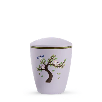 Smuteční dekorace Dětská urna Sovička - Lila