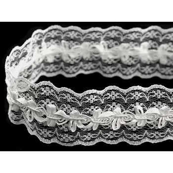 Krajka Silonová krajka / vsadka šíře 45 mm METRÁŽ - 1 bílá