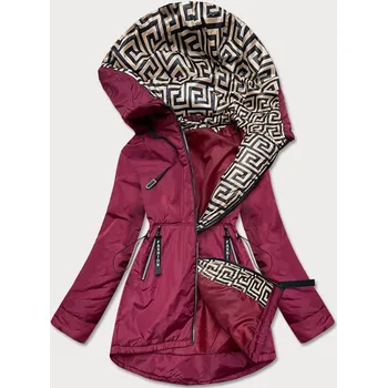 Bordó-béžová dámská bunda pro přechodné období (B8037-74046) odstíny červené 46