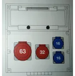 Famatel rb8256 - RB20001010.1 /4030 Zásuvkový rozvaděč RUBBER BOX IP65 jištěný s chráničem 63/4/003