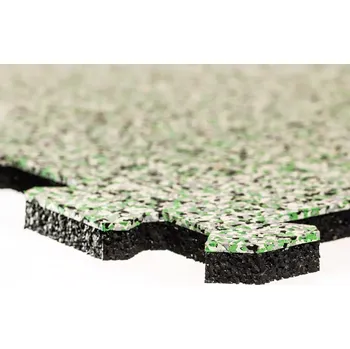 Rohožka Zelená gumová podlahová deska (puzzle - střed) FLOMA Sandwich EPDM - délka 100 cm, šířka 100 cm, výška 2 cm