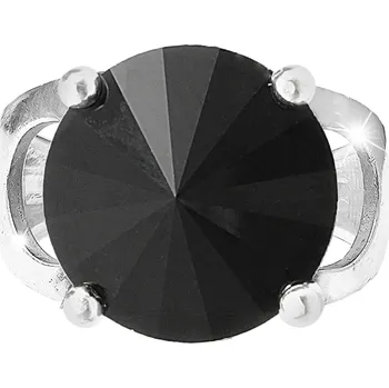 Prsten JSB bijoux s.r.o. Stříbrný prsten se samostatnou rivoli Swarovski Jet (Stříbro 925/1000)