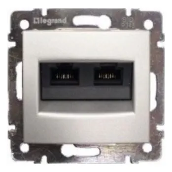 Elektroinstalační materiál Legrand 770233 VALENA hliník zás. 2xrj45 ftp cat6