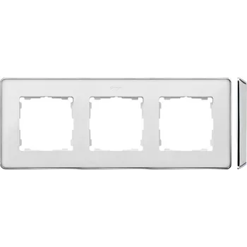 vypínač Simon 8201630-244 Rámeček 3 - násobný bílá chróm