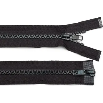 Zip Zip kostěný No 5 dělitelný 2 jezdce / dvoucestný 70 cm bundový, malé, 322 černá