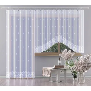 Hotová záclona nebo balkonový komplet, BEGI, bílá