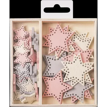 Výtvarná sada Heyda Dřevěné ozdoby v boxu - hvězdy