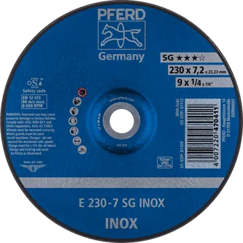 Brusný kotouč Pferd 62223632 | Brusný kotouč 230 x 7,2 x 22,23 mm, SG INOX