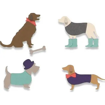 Výtvarná sada SIZZIX Thinlits vyřezávací kovové šablony - oblečení psy 10 ks