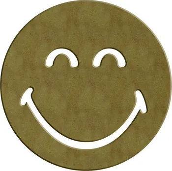 Výtvarná sada Dřevěný výřez k dekoraci Gomille, 14x14 cm - Usměvavý smajlík
