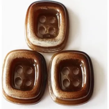 Knoflík Knoflík 6740/32 béžový, hnědý - Hnědá, 18 mm