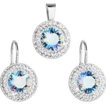 Evolution Group s.r.o. Sada šperků s krystaly Swarovski náušnice a přívěsek modré kulaté 39107.3 light sapphire shimmer