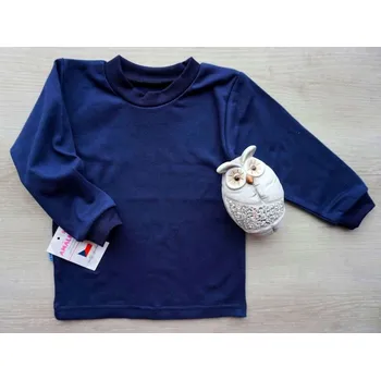 AMÁLKA Bavlněné tričko dlouhý rukáv, temně modré Velikost: 110