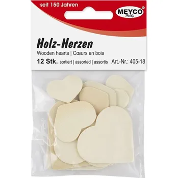 Výtvarná sada Srdíčka z překližky sada 12 ks