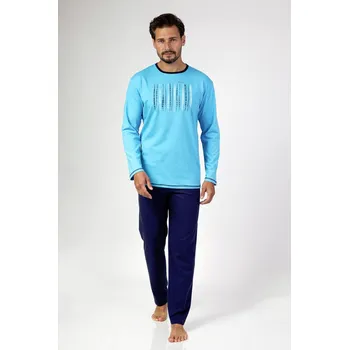 Pánské pyžamo 472 PÁNSKÉ PYŽAMO VELKÉ tyrkysová 2XL