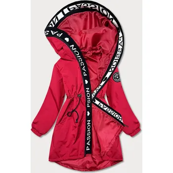 Asymetrická červená dámská bunda parka (B8001-4) odstíny červené XS (34)