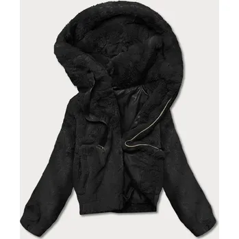 Krátká černá dámská kožešinová bunda (R8050-1) odstíny černé S (36)