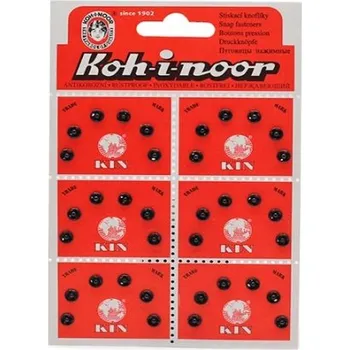 Knoflík stiskací KIN vel.2/0(6mm) lak (6ks) 86086 - Černá, 6mm