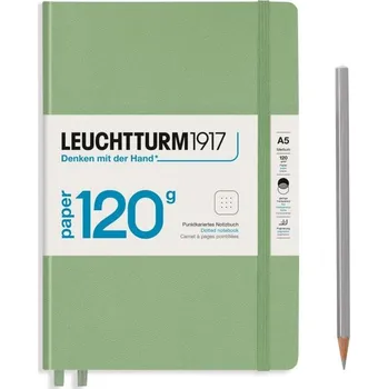 Leuchtturm1917 Zápisník 120G Sage A5 tečkovaný