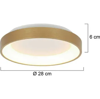 Steinhauer Stropní svítidlo Ringlede LED, zlatá barva, výška 6 cm, Ø 28 cm zlato - Doprava zdarma