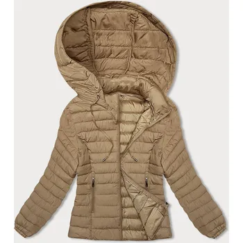 Béžová dámská prošívaná bunda s kapucí (16M9103-84) odstíny béžové S (36)