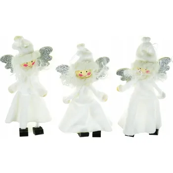 Vánoční dekorace Andílci s čepičkou 3 knihy, 10 cm